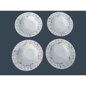 4 Johnson Bros Summer Chintz 8 1/2" Rimmed Soup Bowls